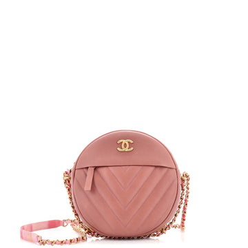 CHANEL Round as Earth CroESbody Bag Chevron Calfskin
