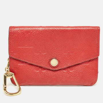 Cherry Empreinte Leather Key Pouch