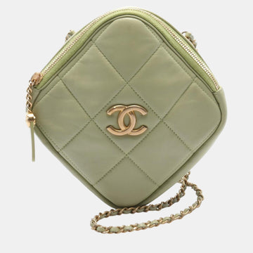 Green Leather MatelaESe Shoulder Bag