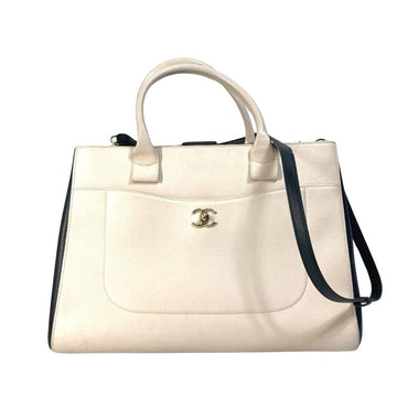 Beige Leather Chanel Handbag