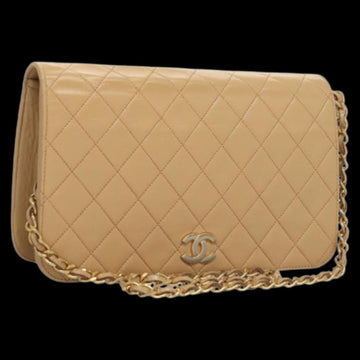 Beige Leather Chanel Shoulder Bag