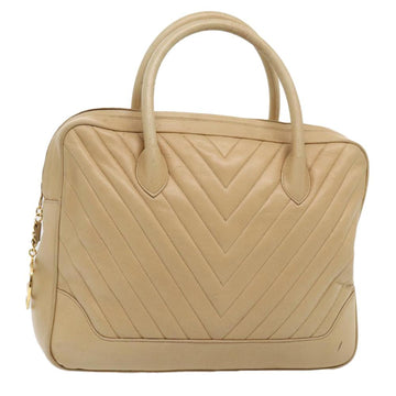 Beige Leather Chanel Handbag