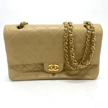 Beige Leather Chanel Shoulder Bag