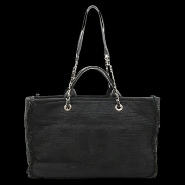 Black Canvas Chanel Tote