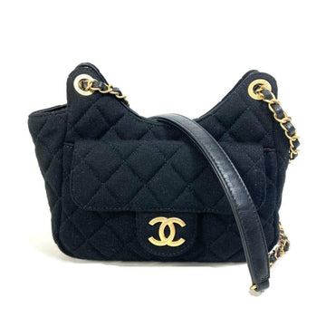 Black Fabric Chanel Shoulder Bag