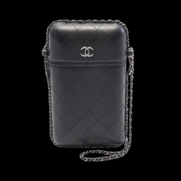 Black Leather Chanel Shoulder Bag