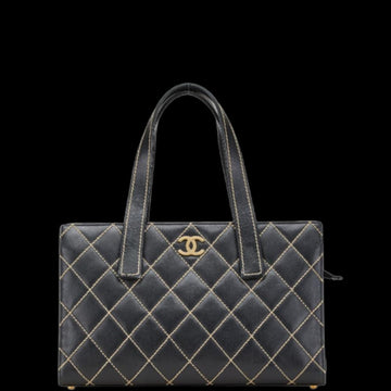Black Leather Chanel Handbag