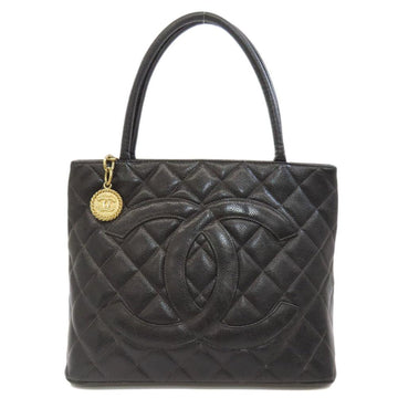 Black Leather Chanel Tote