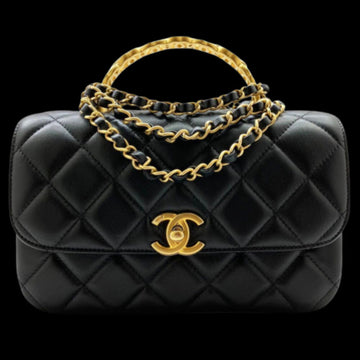 Black Leather Chanel Handbag