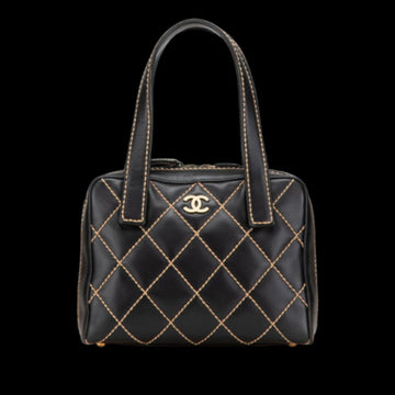 Black Leather Chanel Handbag