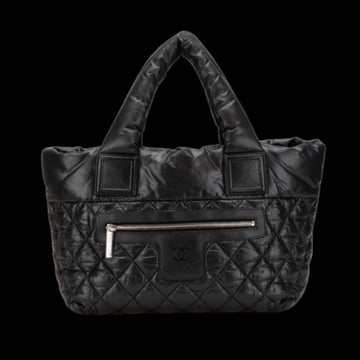 Black Leather Chanel Tote
