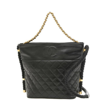Black Leather Chanel Handbag