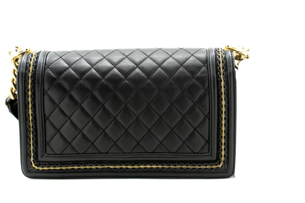 Black Leather Chanel Crossbody Bag