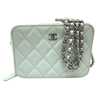 Blue Leather Chanel Crossbody Bag