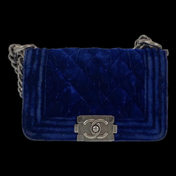 Blue Leather Chanel Boy Bags