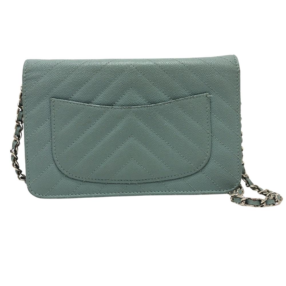Blue Leather Chanel Crossbody Bag