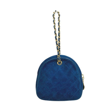 Blue Suede Chanel Shoulder Bag