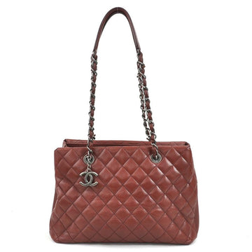 Burgundy Leather Chanel Tote