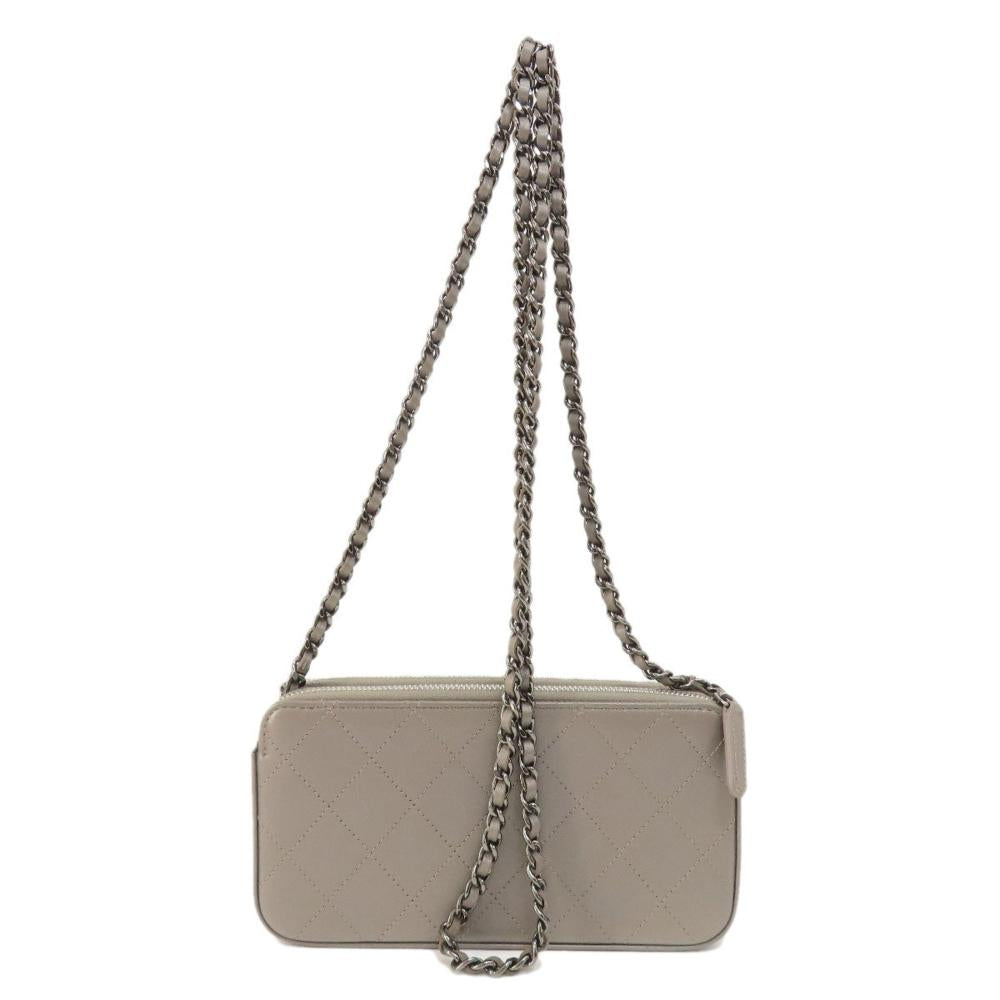 Grey Canvas Chanel Crossbody Bag