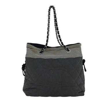 Grey Canvas Chanel Tote