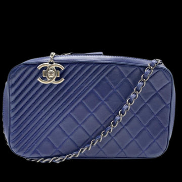 Navy Leather Chanel Boy Bags