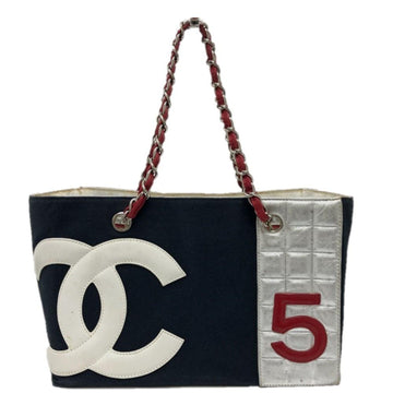 Navy Leather Chanel Shoulder Bag