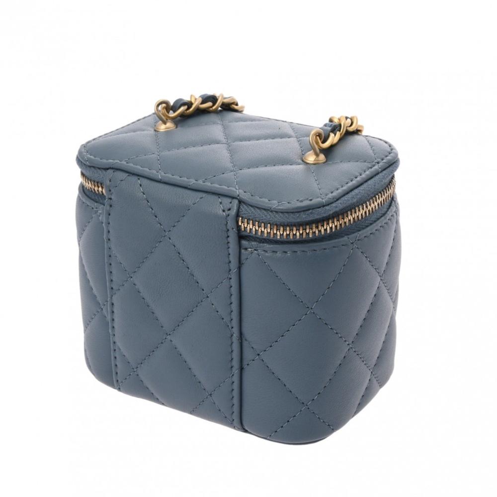 Navy Leather Chanel Crossbody Bag