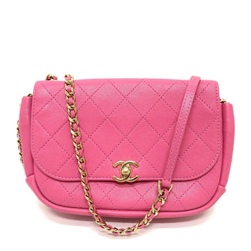 Pink Leather Chanel Shoulder Bag