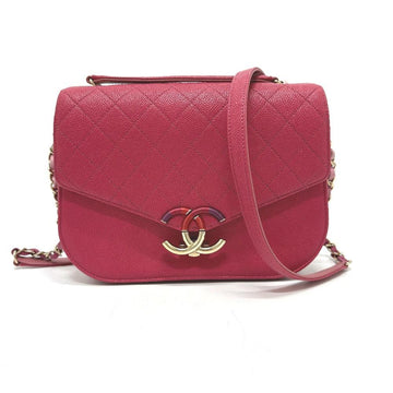 Pink Leather Chanel Crossbody Bag