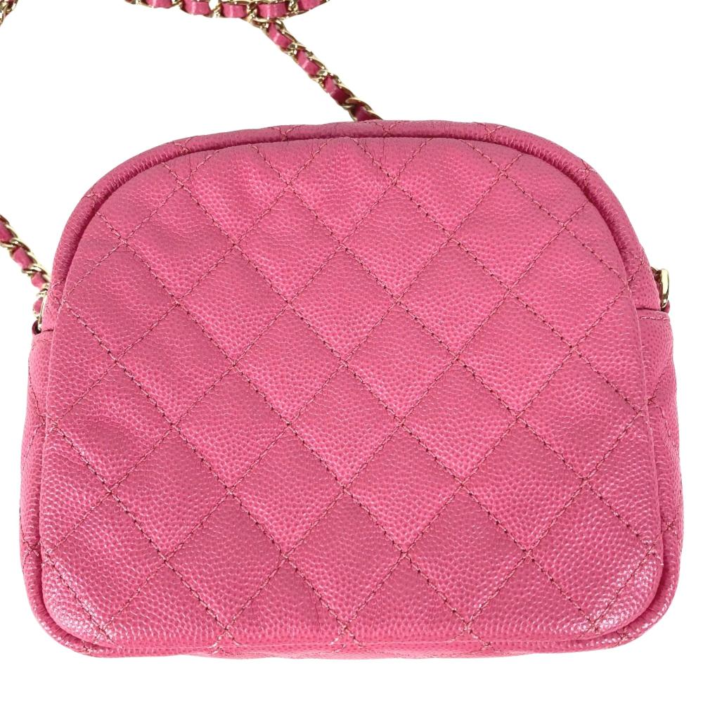 Pink Leather Chanel Crossbody Bag