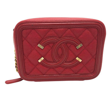 Red Leather Chanel Crossbody Bag