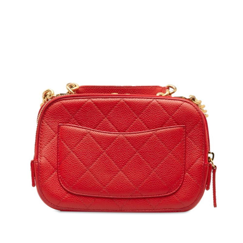Red Leather Chanel Crossbody Bag