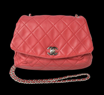 Red Leather Chanel Shoulder Bag
