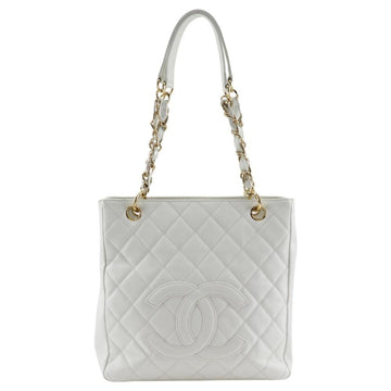 White Fabric Chanel Tote