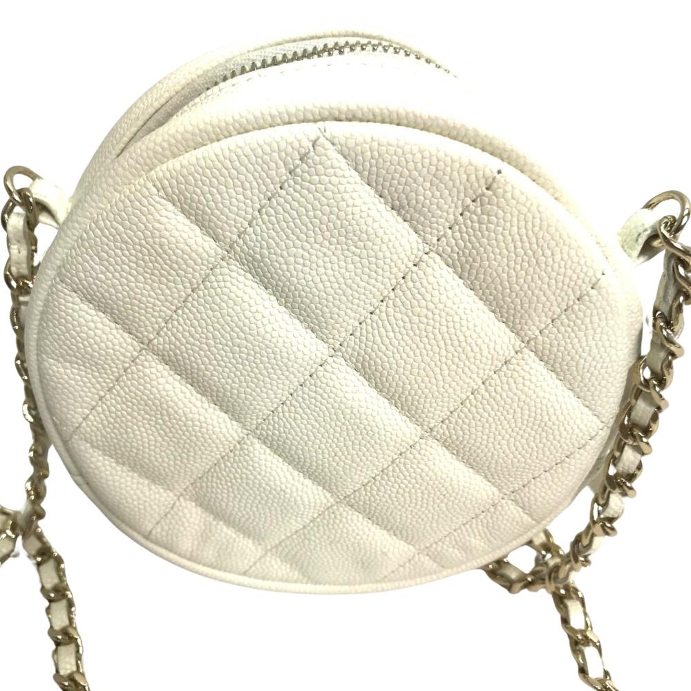 White Leather Chanel Crossbody Bag