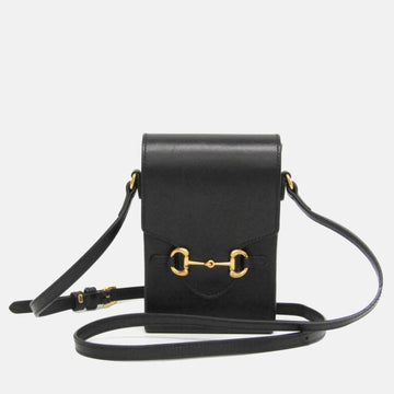Black Leather Mini Horsebit 1955 Shoulder Bag