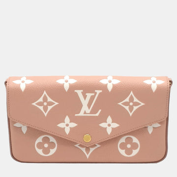 Rose Trianon/Cream Monogram Empriente Leather Pochette Felicie Shoulder Bag