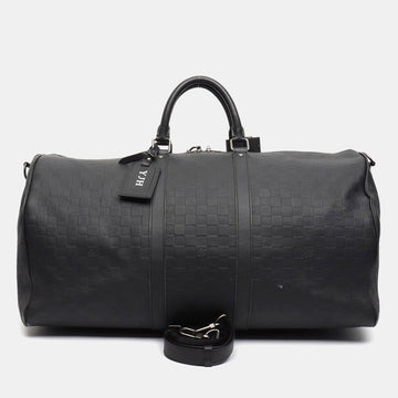 Black Damier Infini Bandouli&egrave;re Keepall 55 Duffel Bag