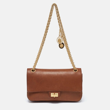 Brown Leather Nude ReiESue 2.55 Medals 226 Flap Bag
