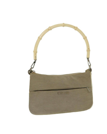 Beige Canvas Gucci Bamboo
