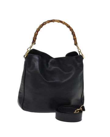 Black Leather Gucci Bamboo