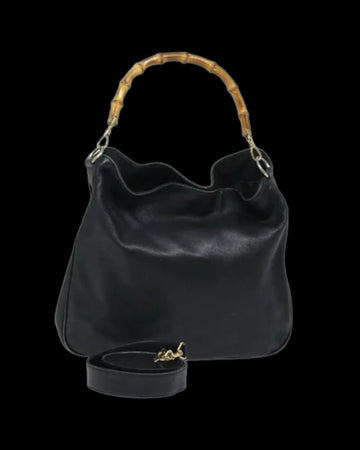 Black Leather Gucci Bamboo