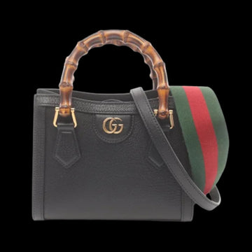 Black Leather Gucci Bamboo