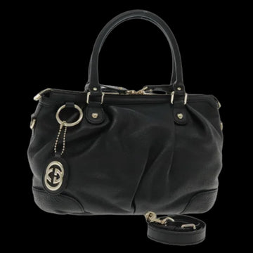 Black Leather Gucci Handbag