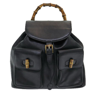 Black Leather Gucci Bamboo