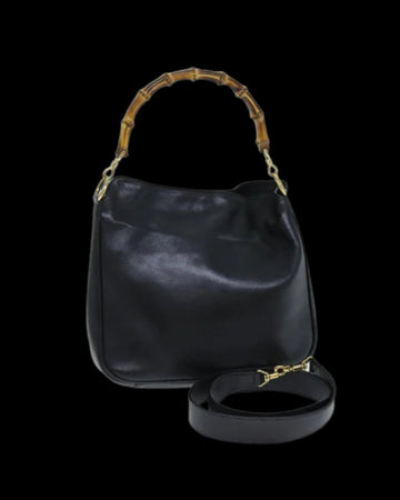 Black Leather Gucci Bamboo