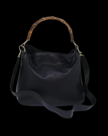 Black Leather Gucci Bamboo