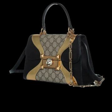 Black Leather Gucci Handbag