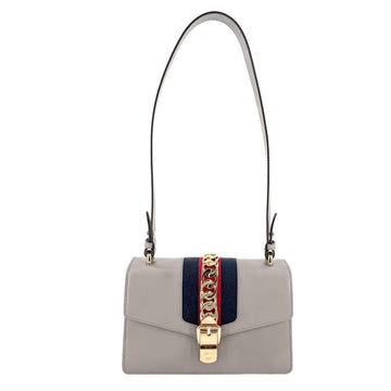 Grey Leather Gucci Sylvie