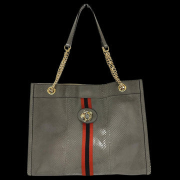 Grey Leather Gucci Tote